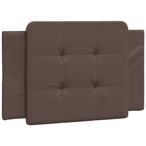 Cuscino Testiera Marrone 80 Cm In Similpelle - Foto 2
