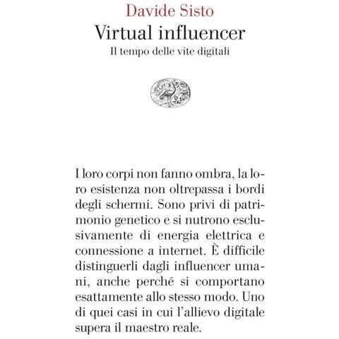 Davide Sisto - Virtual influencer. Il tempo delle vite digitali - Foto 1