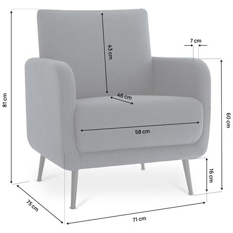 Poltrona Di Design Grigio Topo Emma - Foto 8