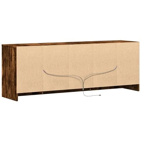 Mobile Porta TV con LED Rovere Fumo 139,5x34x50cm in Truciolato - Foto 2