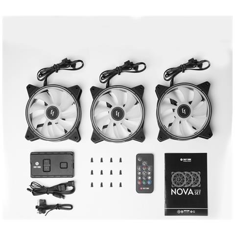 Chieftronic Nova Set Ventilatore 12 cm Nero 3 pz - Foto 2