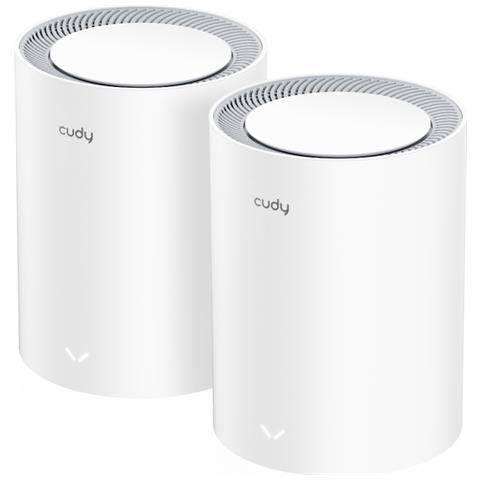 M3000 2-PACK sistema Wi-Fi Mesh Dual-band (2.4 GHz / 5 GHz) Wi-Fi 6 (802.11ax) Grigio, Bianco 1 Interno - Foto 1