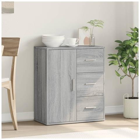 Credenza Grigio Sonoma 60x31x70cm In Legno Multistrato - Foto 3