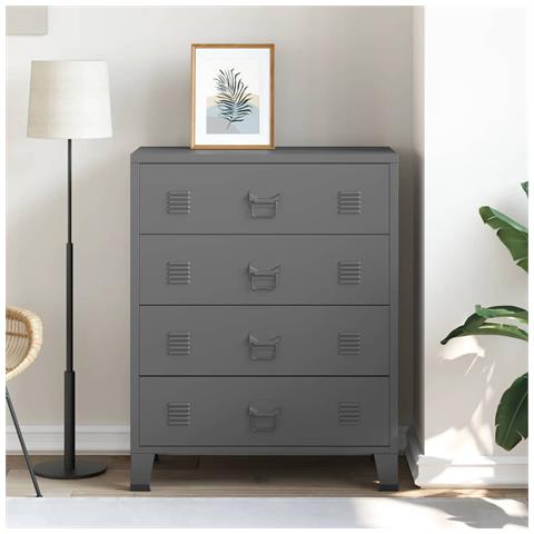 Cassettiera Industriale Antracite 78x40x93 Cm In Metallo - Foto 2