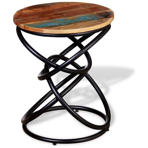 Tavolino Laterale In Legno Massello Di Recupero - Foto 2