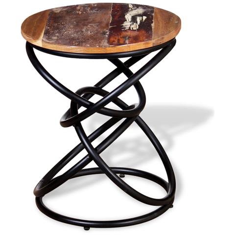 Tavolino Laterale In Legno Massello Di Recupero - Foto 1