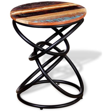 Tavolino Laterale In Legno Massello Di Recupero - Foto 7