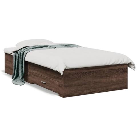 Giroletto Cassetti Rovere Marrone 90x190 Cm Legno Multistrato - Foto 1