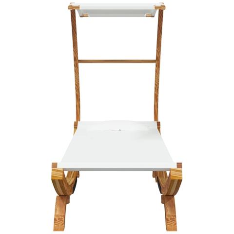 Lettino Con Tettuccio 100x190x134 Cm In Legno Curvato Crema - Foto 2