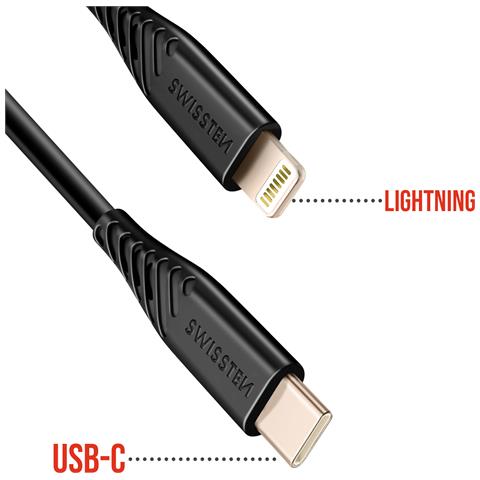 Cavo Usb-c A Lightning 30w Silicone Anti Groviglio, Nero - Foto 5