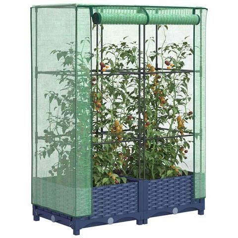 Letto Rialzato con Copertura Serra Effetto Rattan 80x40x123 cm - Foto 2