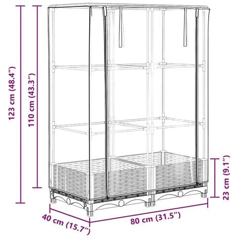 Letto Rialzato con Copertura Serra Effetto Rattan 80x40x123 cm - Foto 9