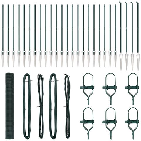Recinzione in Rete Saldato con 13 Pali a Punta Verde 1.4x50 m Acciaio - Foto 1