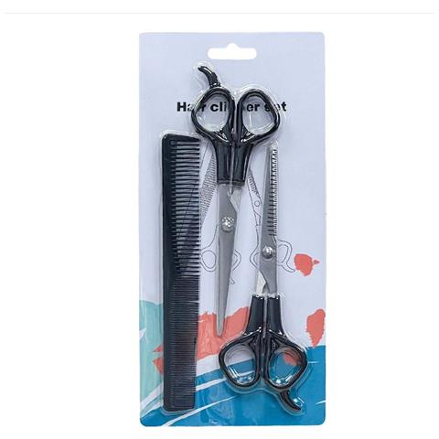 Set Di Forbici Per Capelli 3 Pezzi: Kit Professionale Per Frangia E Styling Black - Foto 2