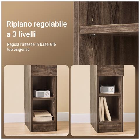 Comodino Sottile Comodino Per Camera Da Letto Con Cassetto E 2 Ripiano Comodini Per Camera Da Letto E Soggiorno Tavolino Divano Marrone L20 X P35 X A60 Cm Fbt111-sn - Foto 8