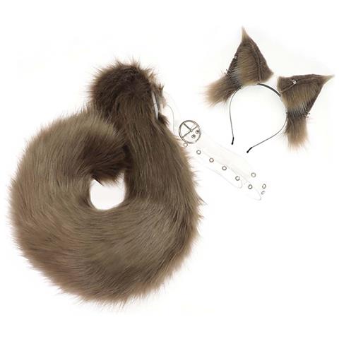 Accessorio Per Costume Cosplay Con Coda Di Scoiattolo Di Peluche Marrone - Foto 7