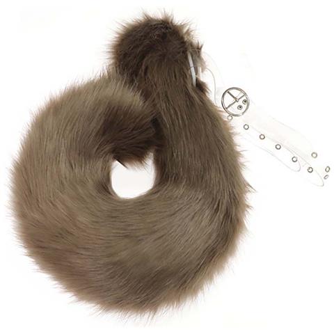 Accessorio Per Costume Cosplay Con Coda Di Scoiattolo Di Peluche Marrone - Foto 1