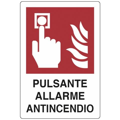 Cartello Segnaletica ""pulsante Allarme Antincendio"" 30x20 Confezione Da 5 Pezzi - Foto 1