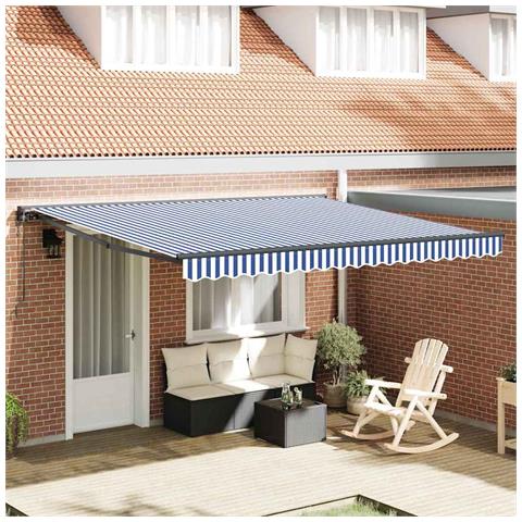 Tenda Retrattile Blu e Bianco 400x300 cm Tessuto - Foto 2