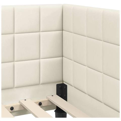 Cornice del letto ad angolo Crema 90 cm x 190 cm Velluto - Foto 9