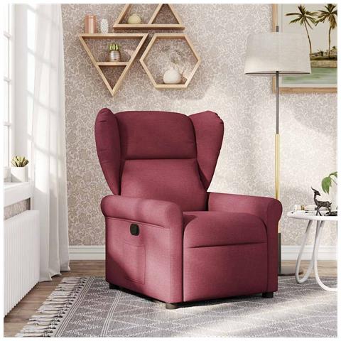 Poltrona Reclinabile in Tessuto Rosso Vino - Foto 2