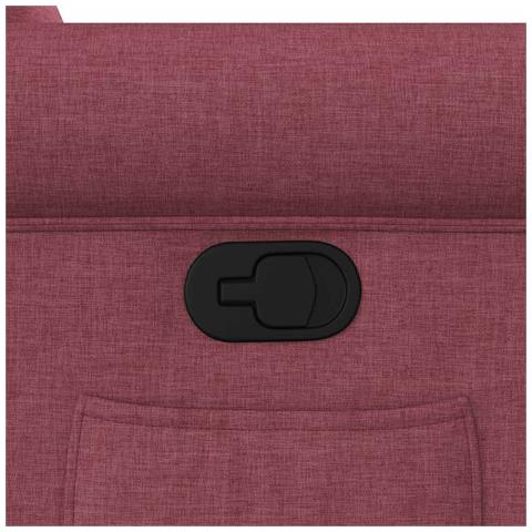 Poltrona Reclinabile in Tessuto Rosso Vino - Foto 9