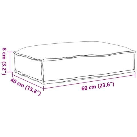 Cuscino per pallet per seduta tortora 60x40x8 cm tessuto Oxford - Foto 6