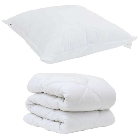 Set Coperta Invernale 2 pcs Bianco 155 x 200 cm Microfibra - Foto 1