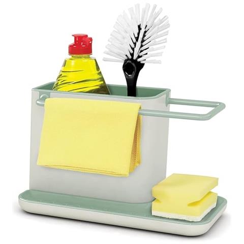 Organizzatore Per Lavello Caddy Compatto Con Spazio Per Utensili E Detersivo Barra Per Panni E Serbatoio Per Acqua Colore Pietra Verde - Foto 1