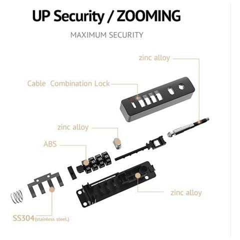 Lucchetto A Cavo Combinato Resettabile Da 60 Cm - Maggiore Sicurezza E Flessibilità Black - Foto 4