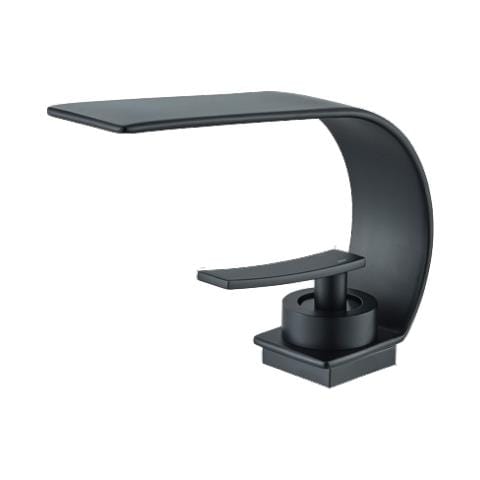 Rubinetto per lavabo da bagno, Blackswan, tipo M247, modello Waves nero opaco, misura 20 cm - Foto 1
