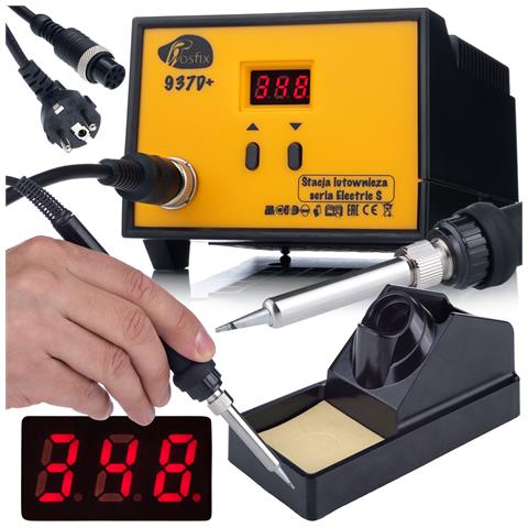 Stazione Saldante 937d+ Con Display Lcd - 60w, 200-480°c | Griglia Ceramica, Esd Safe, Grotte 900m | Per Lavori Di Precisione - Foto 1