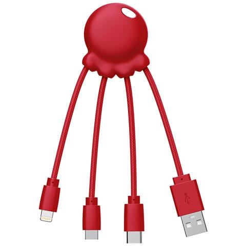 Cavo 4-in-1 Usb-a / Micro-usb / Usb-c / Lightning Design Octopus, Rosso - Foto 1