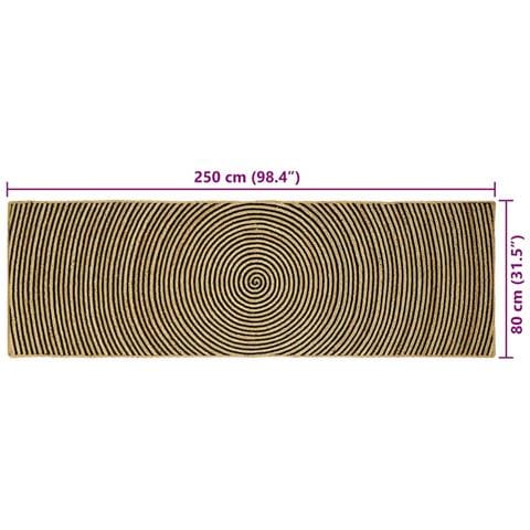 Tappeto Naturale e Nero 80 x 250 cm Juta - Foto 9