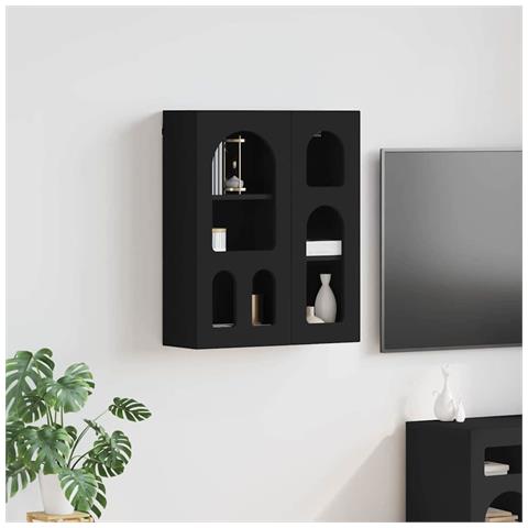 Armadio pensile Nero 59 x 20 x 71.5 cm Legno multistrato - Foto 2