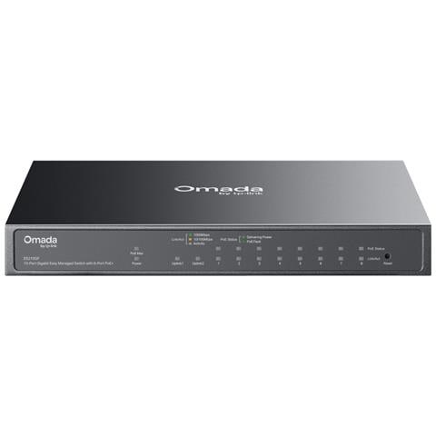 Omada ES210GP switch di rete Gestito L2 Gigabit Ethernet (10/100/1000) Supporto Power over Ethernet (PoE) Guida DIN Nero - Foto 1
