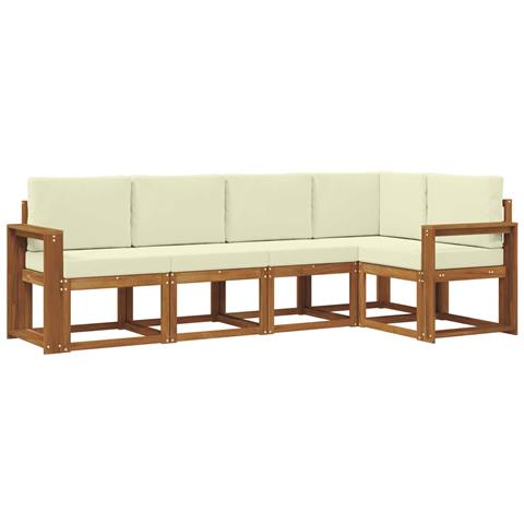 Set di divani con cuscino 5 pcs Naturale e Crema - Foto 1