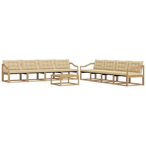 Set di divani da esterno 9 pcs Bianco e Beige 79 x 79 x 37 cm - Foto 1
