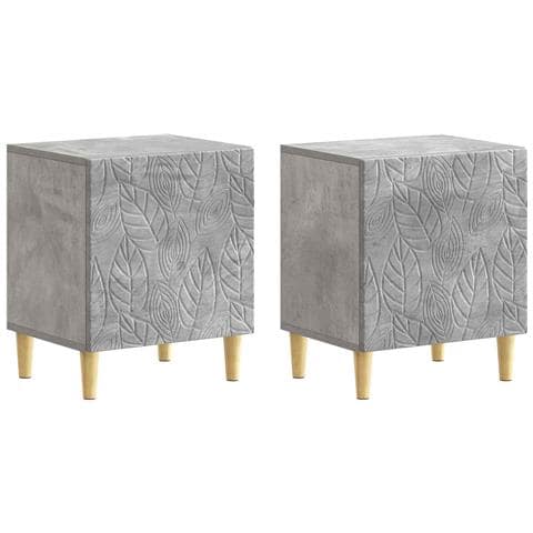 Comodino 2 pcs Grigio Cemento 43 x 34,5 x 50 cm - Foto 1
