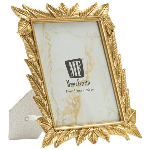 Cornice Portafoto Laurel Oro Con Decoro A Foglie Di Alloro 15x20 Cm - Foto 1