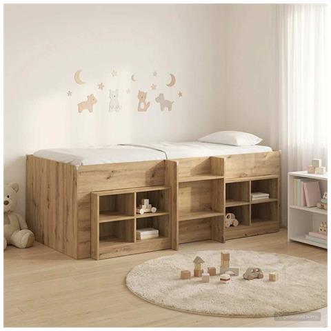 Struttura Letto Loft con Mobile 3 pz Rovere Artigianale - Foto 2