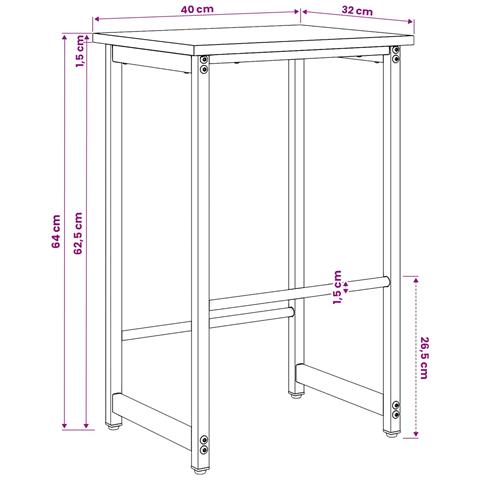 Sgabello da bar Legno antico 40 x 32 x 64 cm - Foto 6