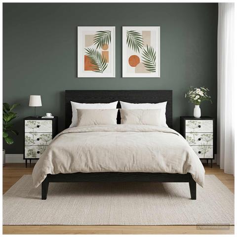 Armadio da Notte GOTHA 2 pz Rovere Nero 36 x 33 x 61 cm - Foto 2