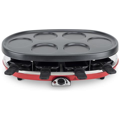 RP418 Raclette 4in1 Multifunzione per 8 Persone, Pietra naturale, 6 mini pancake, Grill, Temperatura regolabile, 8 padelle antiaderenti - Foto 6