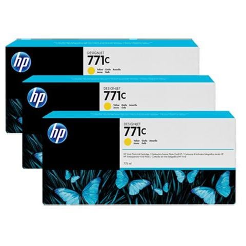 B6Y34a Cartuccia Ink Originale 771C Gialla per HP DesignJet Z6200 Z6600 Z6800 Confezione 3 pezzi - Foto 1