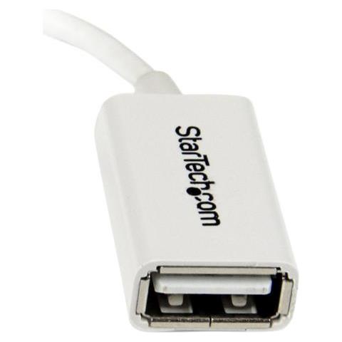 Cavo Adattatore micro USB a USB femmina OTG da viaggio - Connettore micro USB a USB 12cm M / F - Bianco - Foto 2