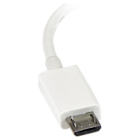 Cavo Adattatore micro USB a USB femmina OTG da viaggio - Connettore micro USB a USB 12cm M / F - Bianco - Foto 3