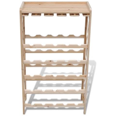 Portabottiglie per 25 Bottiglie di Vino Legno Massello di Abete - Foto 4