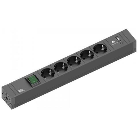 Bach ConnectLine 5x Schuko 1x USB | CONNECT LINE 5xCEE7/3, 1xSchalter, 1xUSB - Foto 1
