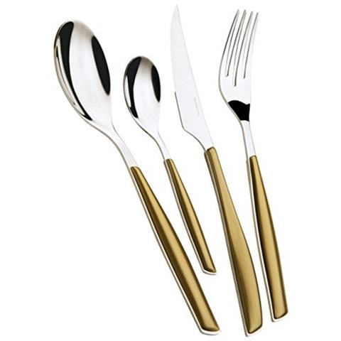 Posate Glamour Di , Set 24 Pz. Scatola Window - Oro - Foto 1